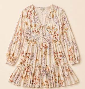 American Eagle Cottagecore Floral Tiered Babydoll Mini Dress XS